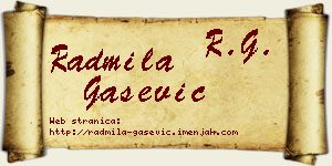 Radmila Gašević vizit kartica